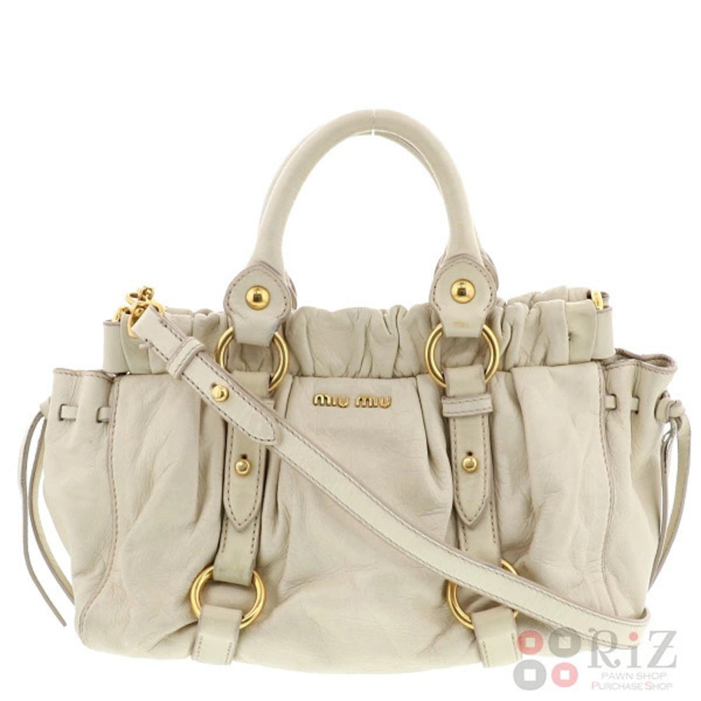 Miu Miu Handbag VITELLO LUX Ivory White